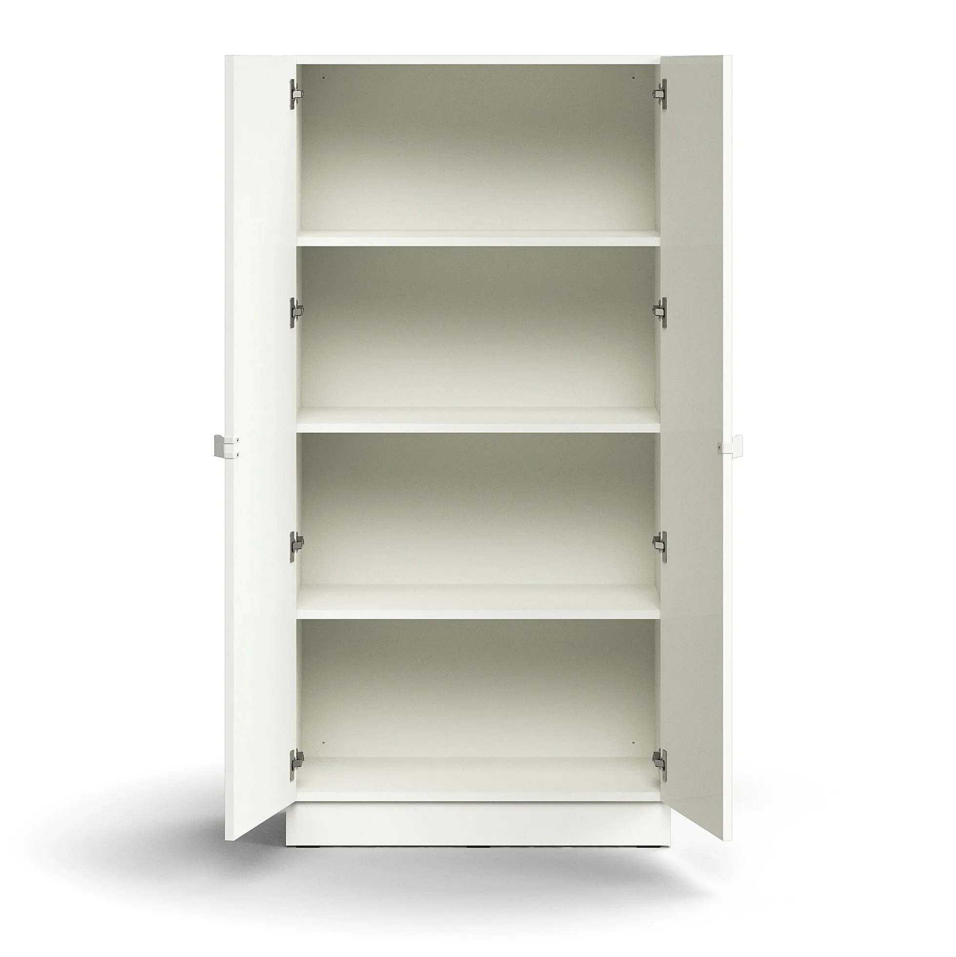Kaappi QBUS 3 hyllytasoa, sokkeli, kahvat, 1636x800x420 mm, valkoinen