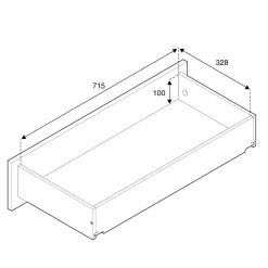 Kaappi QBUS 2 hyllytasoa + 2 vetolaatikkoa, jalusta, kahvat, 1332x800x420 mm, valkoinen