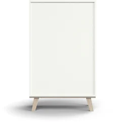 Kaappi QBUS 2 hyllytasoa + 2 vetolaatikkoa, jalusta, kahvat, 1332x800x420 mm, valkoinen