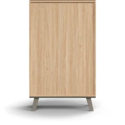 Kaappi QBUS 2 hyllytasoa + 2 vetolaatikkoa, jalusta, kahvat, 1332x800x420 mm, tammi