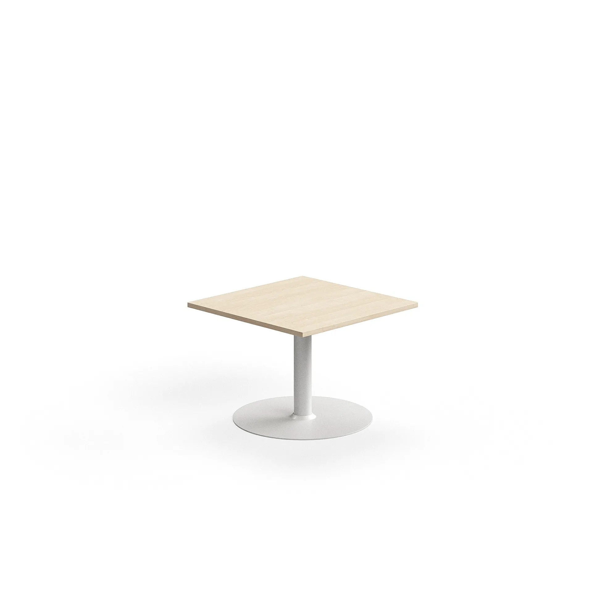 Kahvipöytä ALVA 700x700x500 mm, korkeapainelaminaatti, valkoinen/koivu