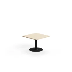 Kahvipöytä ALVA 700x700x500 mm, lattiaan kiinnitettävä, korkeapainelaminaatti, musta/koivu