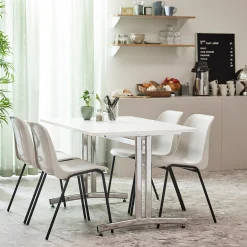 Kalusteryhmä SANNA + SIERRA 1 pöytä ja 4 tuolia, harmaa/musta