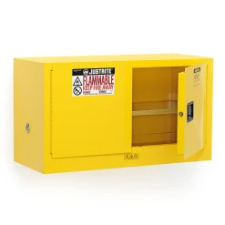 Kemikaalikaappi ENCLOSE FM-luokiteltu, itsestään sulkeutuva, 1 hylly, 610x1092x457 mm, 64 litraa