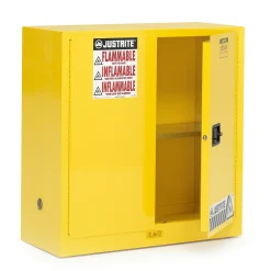Kemikaalikaappi ENCLOSE FM-luokiteltu, itsestään sulkeutuva, 1 hylly, 1118x1092x457 mm, 114 litraa