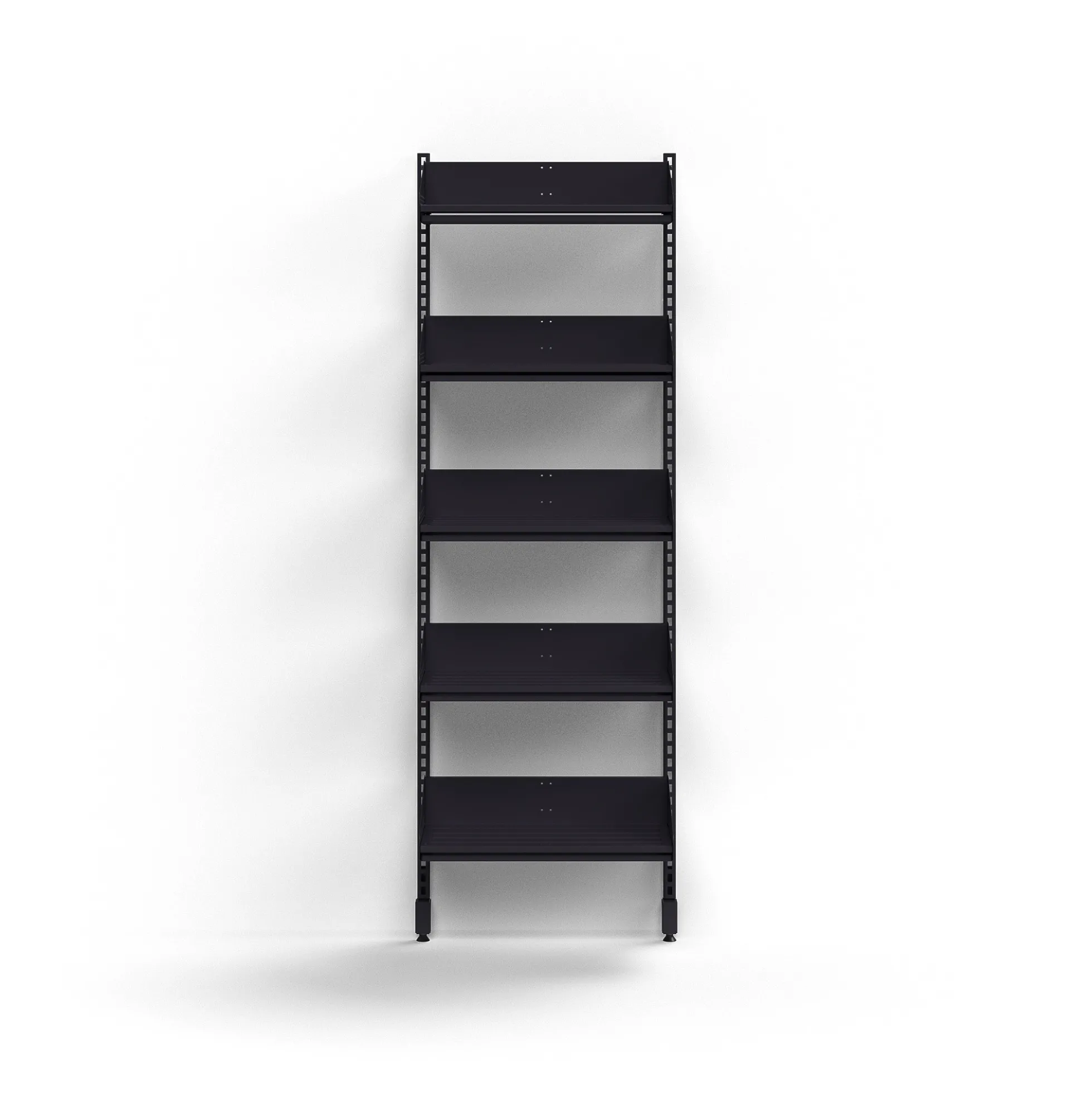 Kenkähylly ENTRY 5 hyllytasoa, perusosa, seinämalli, 1800x600x300 mm, antrasiitinharmaa