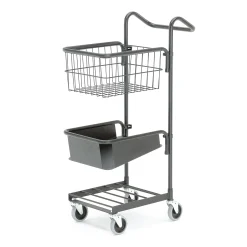 Keräilyvaunu COMPACT 1 lankakori, 1 kansiohylly, musta