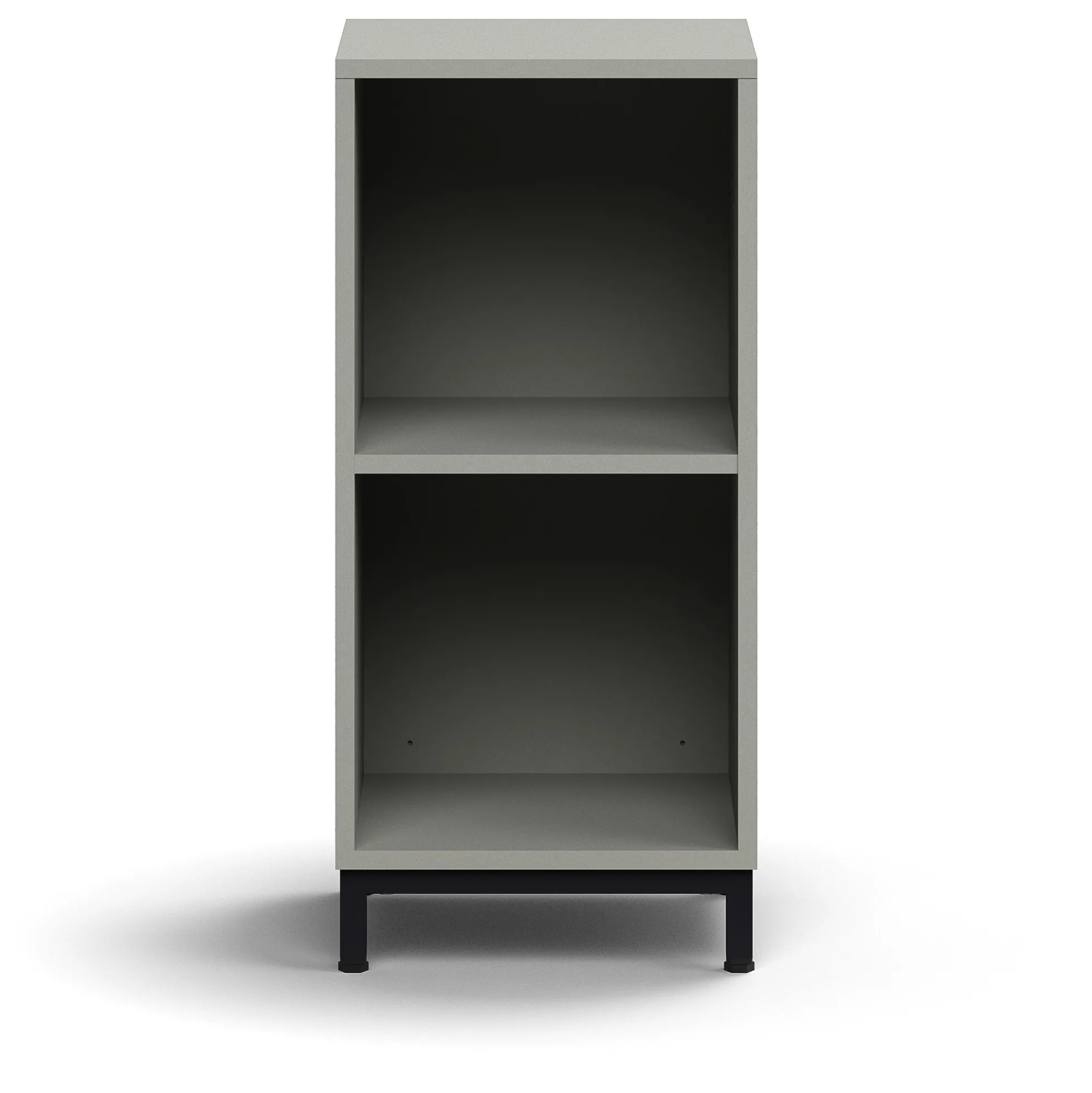 Kirjahylly QBUS 1 hylly, jalusta, 868x400x400 mm, musta, vaaleanharmaa