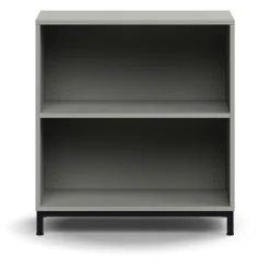 Kirjahylly QBUS 1 hylly, jalusta, 868x800x400 mm, musta, vaaleanharmaa