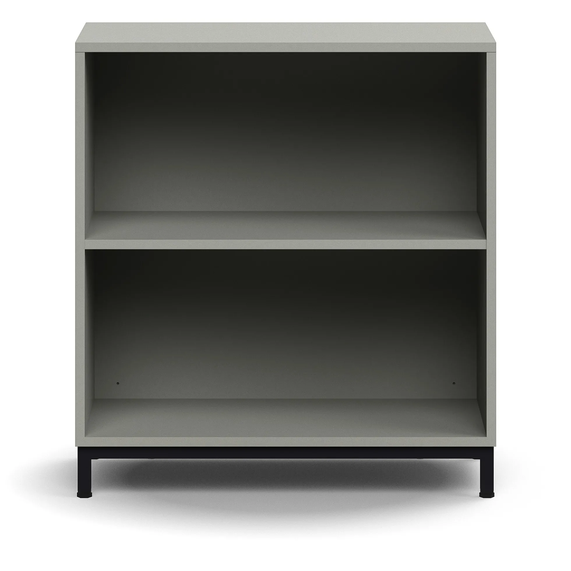 Kirjahylly QBUS 1 hylly, jalusta, 868x800x400 mm, musta, vaaleanharmaa