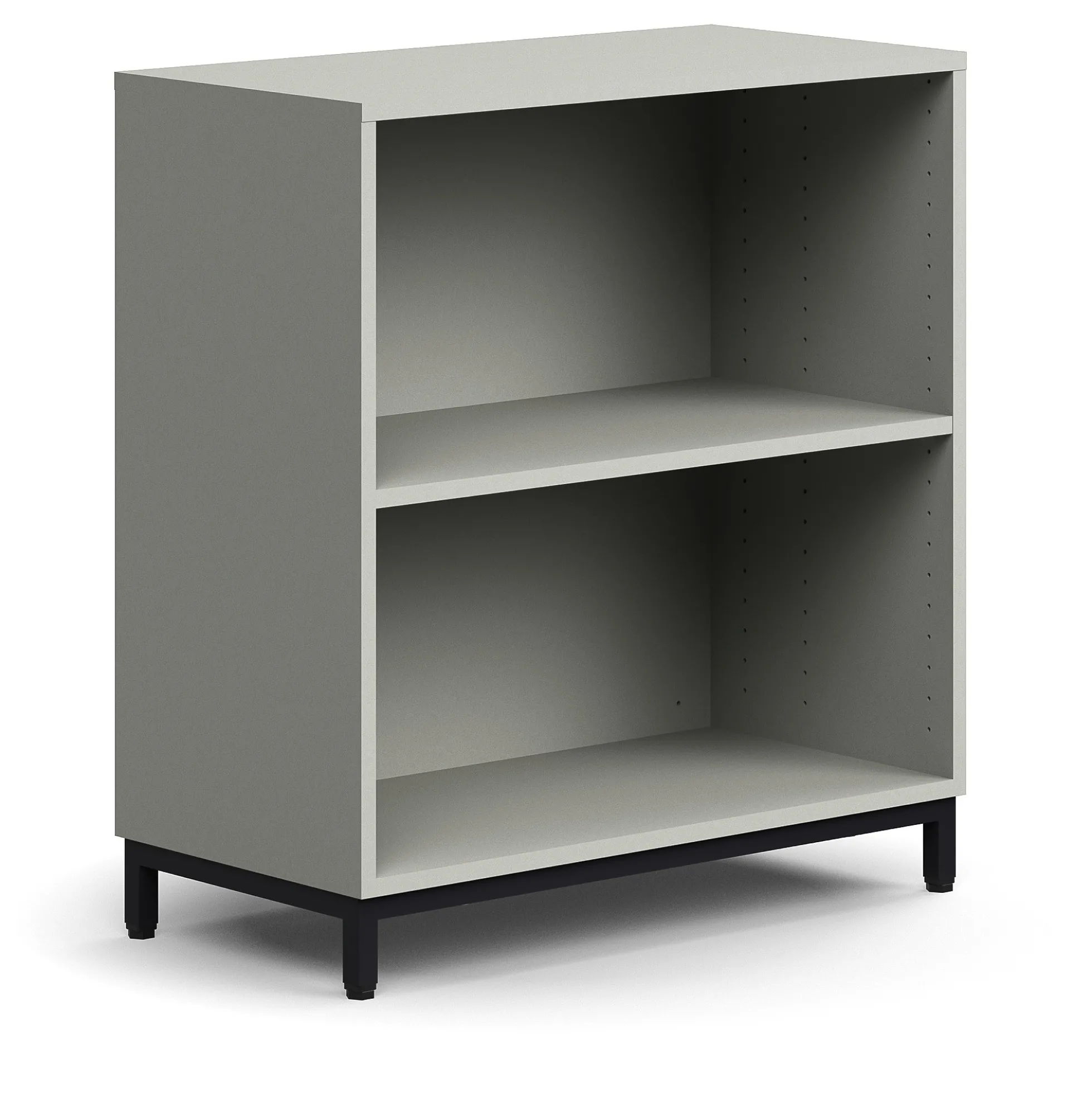 Kirjahylly QBUS 1 hylly, jalusta, 868x800x400 mm, musta, vaaleanharmaa
