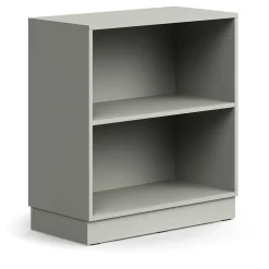 Kirjahylly QBUS 1 hylly, sokkeli, 868x800x400 mm, vaaleanharmaa