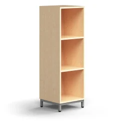 Kirjahylly QBUS 2 hyllytasoa, jalusta, 1252x400x400 mm, hopeanharmaa, koivu