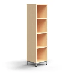 Kirjahylly QBUS 3 hyllytasoa, jalusta, 1636x400x400 mm, hopeanharmaa, koivu