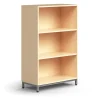 Kirjahylly QBUS 2 hyllytasoa, jalusta, 1252x800x400 mm, hopeanharmaa, koivu