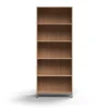 Kirjahylly QBUS 4 hyllytasoa, jalusta, 2020x800x400 mm, hopeanharmaa, tammi