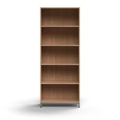 Kirjahylly QBUS 4 hyllytasoa, jalusta, 2020x800x400 mm, hopeanharmaa, tammi