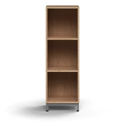 Kirjahylly QBUS 2 hyllytasoa, jalusta, 1252x400x400 mm, hopeanharmaa, tammi