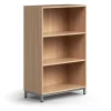 Kirjahylly QBUS 2 hyllytasoa, jalusta, 1252x800x400 mm, hopeanharmaa, tammi