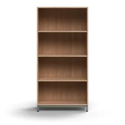 Kirjahylly QBUS 3 hyllytasoa, jalusta, 1636x800x400 mm, hopeanharmaa, tammi