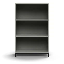 Kirjahylly QBUS 2 hyllytasoa, jalusta, 1252x800x400 mm, musta, vaaleanharmaa