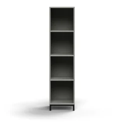 Kirjahylly QBUS 3 hyllytasoa, jalusta, 1636x400x400 mm, musta, vaaleanharmaa