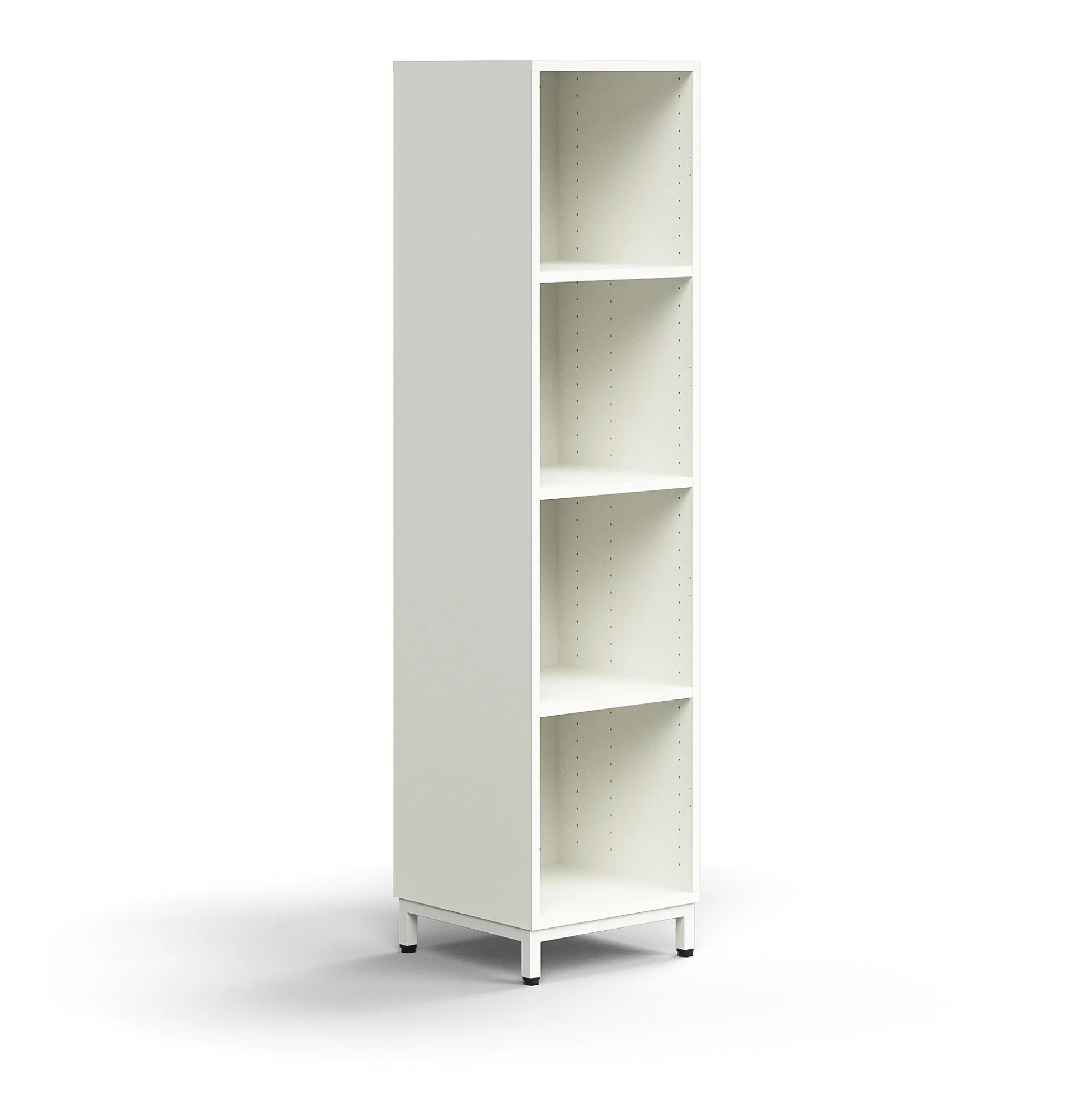 Kirjahylly QBUS 3 hyllytasoa, jalusta, 1636x400x400 mm, valkoinen