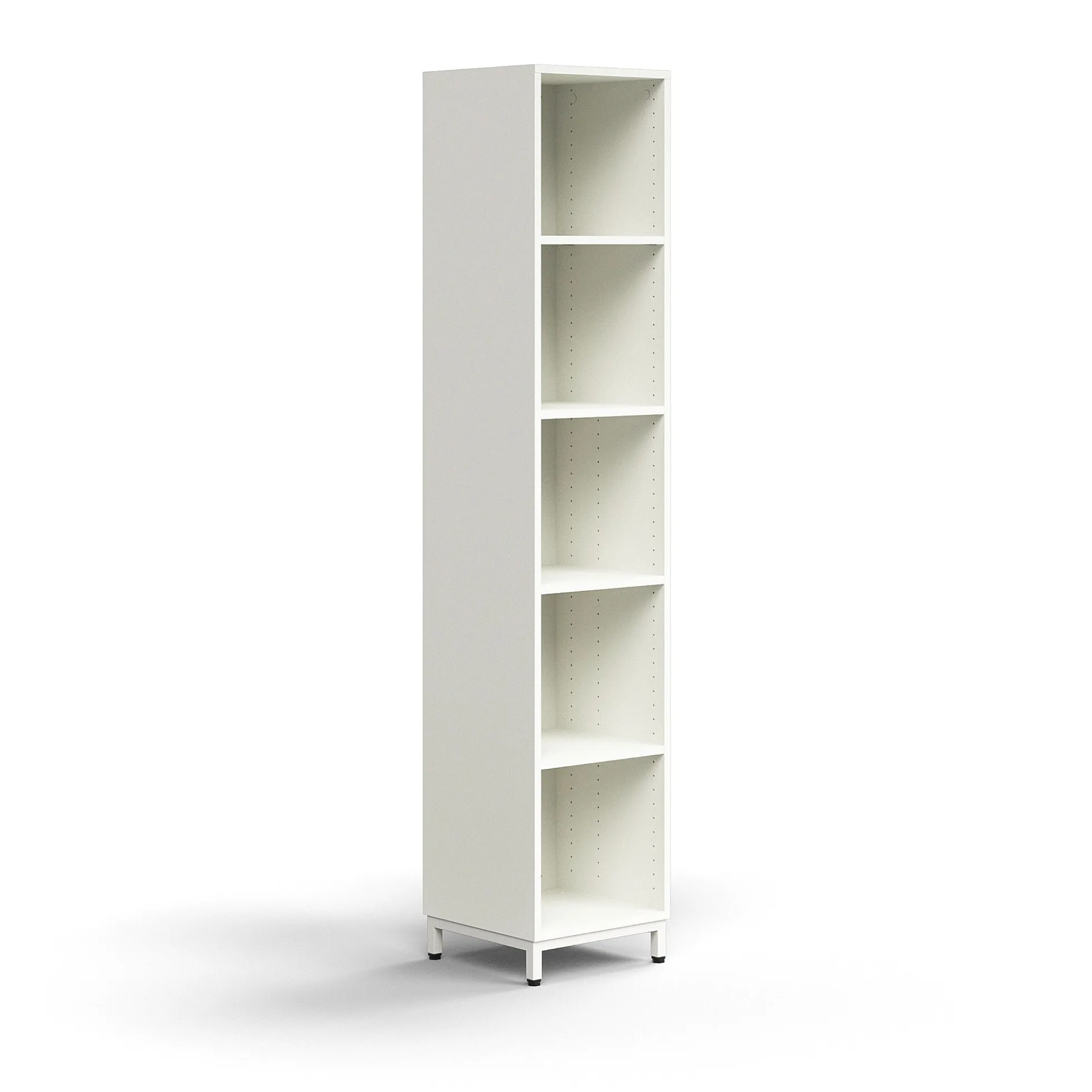 Kirjahylly QBUS 4 hyllytasoa, jalusta, 2020x400x400 mm, valkoinen