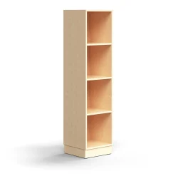 Kirjahylly QBUS 3 hyllytasoa, sokkeli, 1636x400x400 mm, koivu