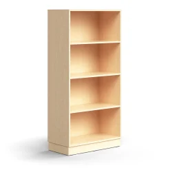 Kirjahylly QBUS 3 hyllytasoa, sokkeli, 1636x800x400 mm, koivu