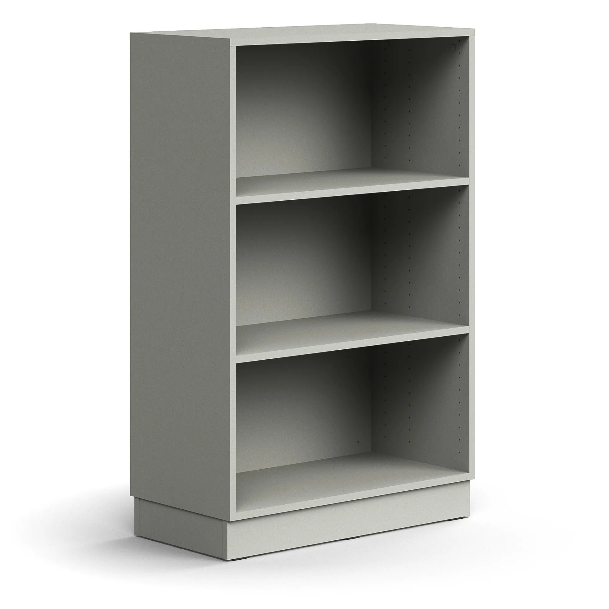 Kirjahylly QBUS 2 hyllytasoa, sokkeli, 1252x800x400 mm, vaaleanharmaa