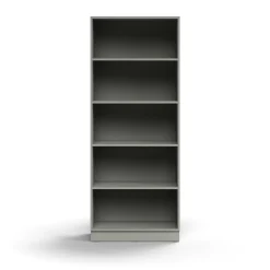 Kirjahylly QBUS 4 hyllytasoa, sokkeli, 2020x800x400 mm, vaaleanharmaa