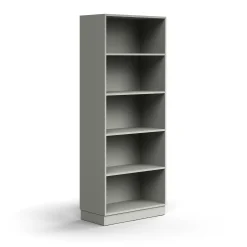 Kirjahylly QBUS 4 hyllytasoa, sokkeli, 2020x800x400 mm, vaaleanharmaa