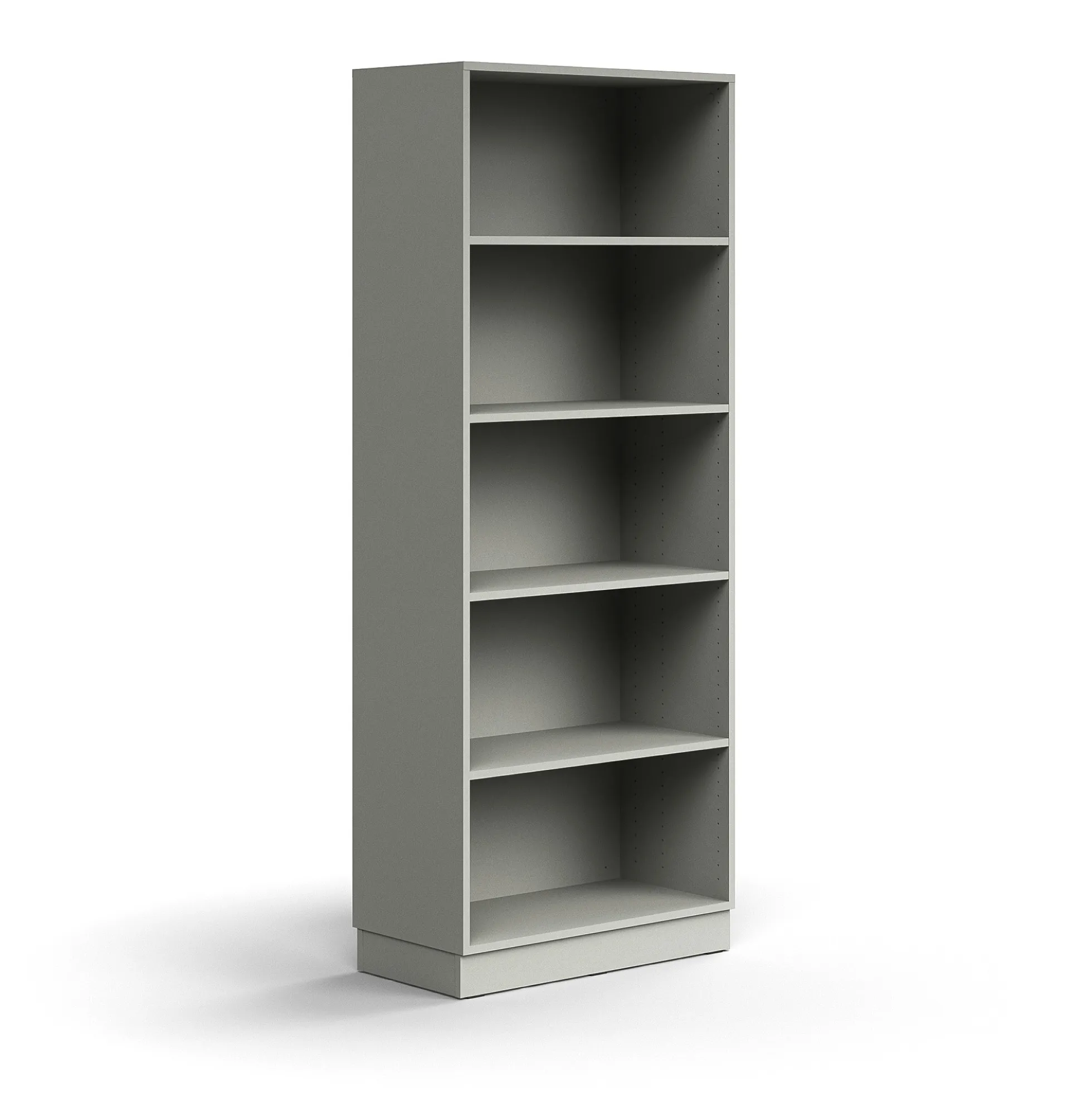 Kirjahylly QBUS 4 hyllytasoa, sokkeli, 2020x800x400 mm, vaaleanharmaa