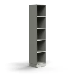 Kirjahylly QBUS 4 hyllytasoa, sokkeli, 2020x400x400 mm, vaaleanharmaa