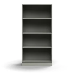 Kirjahylly QBUS 3 hyllytasoa, sokkeli, 1636x800x400 mm, vaaleanharmaa