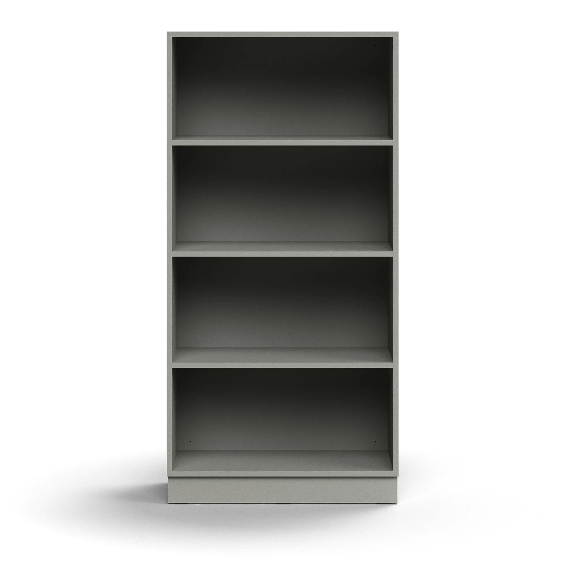Kirjahylly QBUS 3 hyllytasoa, sokkeli, 1636x800x400 mm, vaaleanharmaa