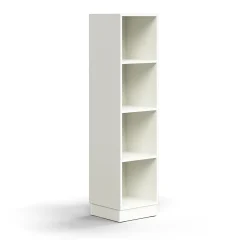 Kirjahylly QBUS 3 hyllytasoa, sokkeli, 1636x400x400 mm, valkoinen