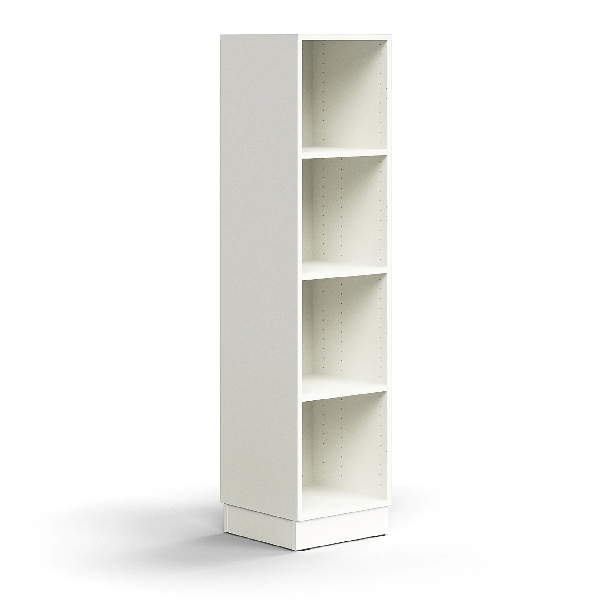 Kirjahylly QBUS 3 hyllytasoa, sokkeli, 1636x400x400 mm, valkoinen