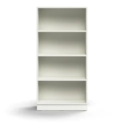 Kirjahylly QBUS 3 hyllytasoa, sokkeli, 1636x800x400 mm, valkoinen