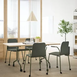 Kokouspöytä LYKKA Taitettava, 1600x800 mm, vihreä/tammi
