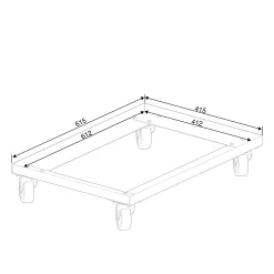 Kuljetusalusta 610x410x130 mm, 4 nivelpyörää