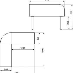 Kulmapenkki VARIETY Kupera, kangas Blues CSII, turkoosi/oranssi