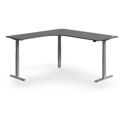Kulmasähköpöytä FLEXUS 2000x2000 mm, hopeanharmaa jalusta, harmaa