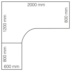 Kulmasähköpöytä FLEXUS 2000x2000 mm, hopeanharmaa jalusta, pyökki