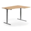 Kulmasähköpöytä FLEXUS 1600x1200 mm, hopeanharmaa jalusta, pyökki