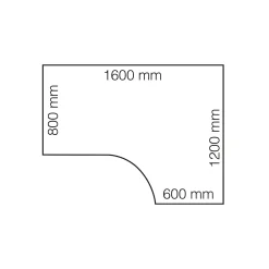Kulmasähköpöytä FLEXUS 1600x1200 mm, hopeanharmaa jalusta, pyökki