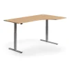 Kulmasähköpöytä FLEXUS 2000x1200 mm, hopeanharmaa jalusta, pyökki