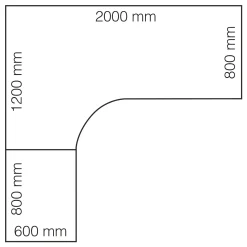 Kulmasähköpöytä FLEXUS 2000x2000 mm, hopeanharmaa jalusta, valkoinen