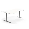 Kulmasähköpöytä FLEXUS 2000x1200 mm, hopeanharmaa jalusta, valkoinen